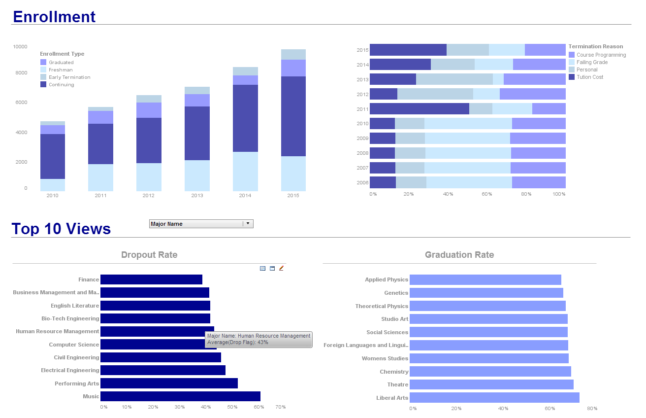 business performance dashboard screenshot