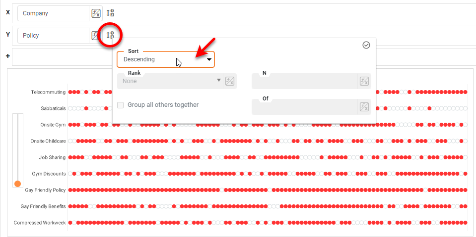 create dot plot chart step 6