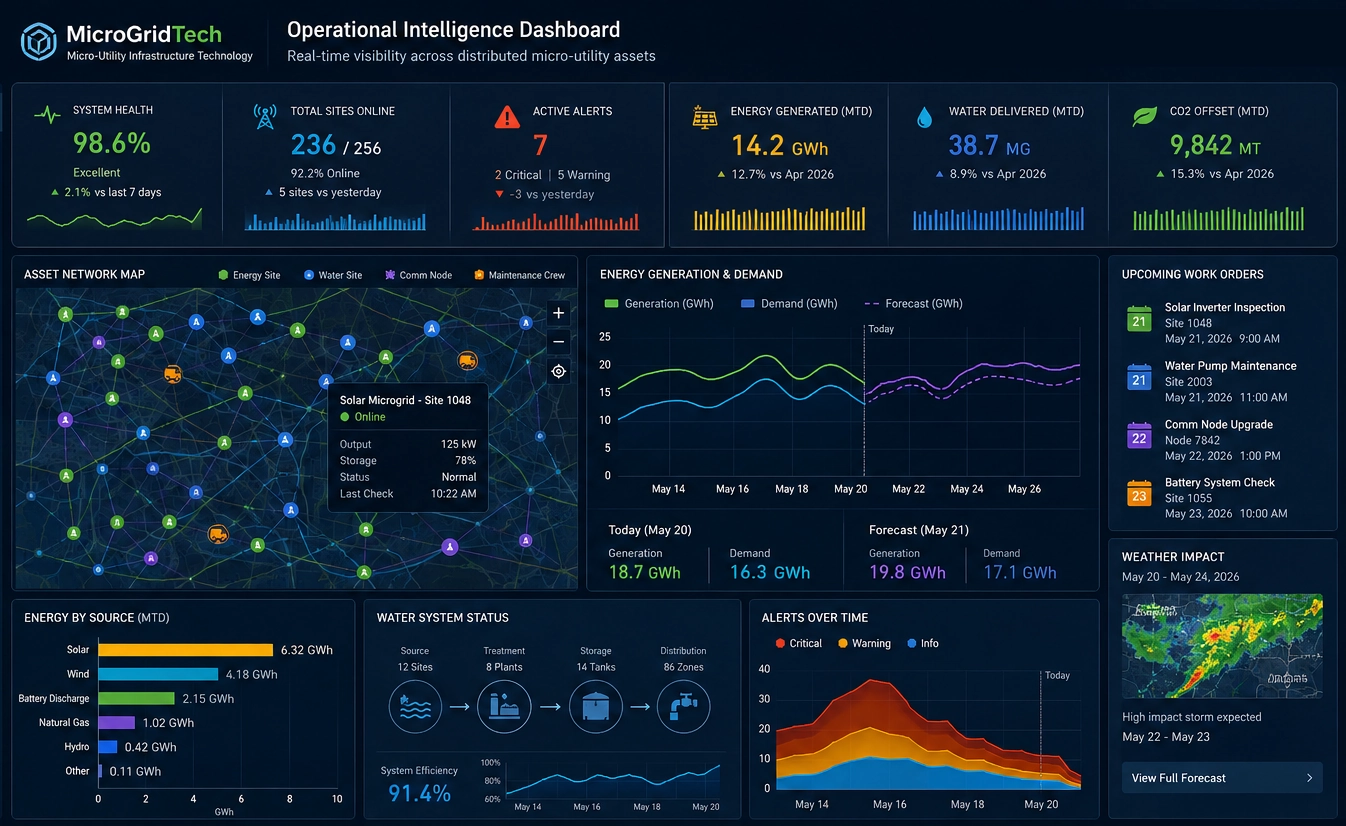 Micro utility infrastructure dashboard