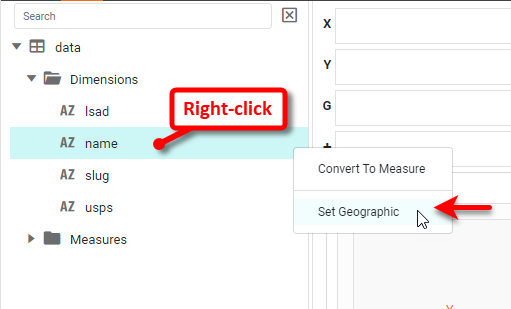 set geographic fields